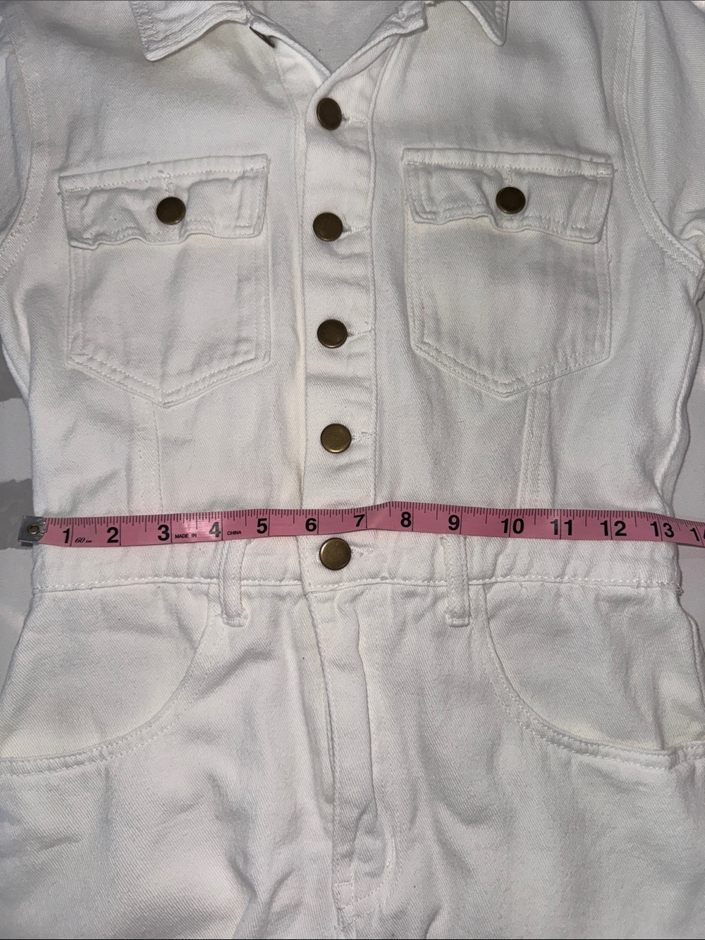 White denim romper - Picture 3 of 6